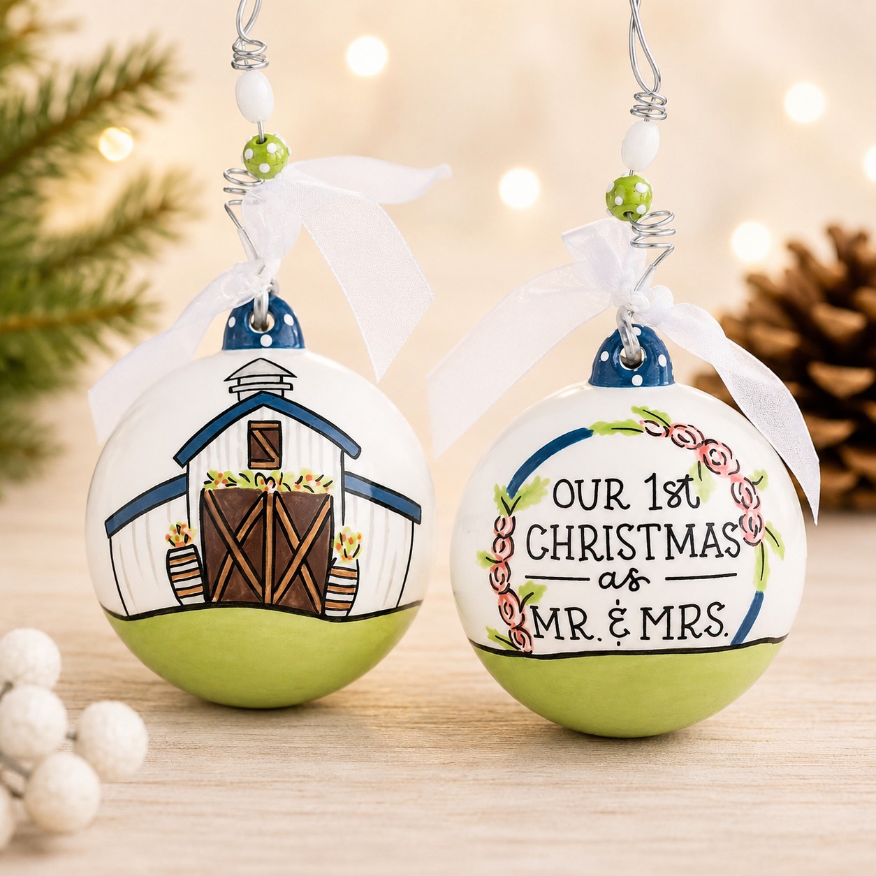 1st Christmas Mr. & Mrs. Barn Ornament